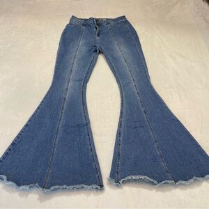 ROCK & ROLL BARGAIN BUTTON BELL WOMENS JEANS SIZE 29/32